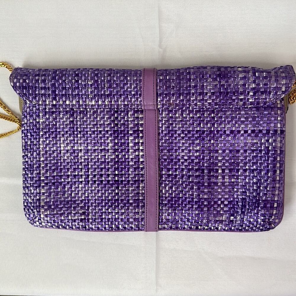 Vintage Hilf Originals Purple Woven Shoulder Bag 1990s MCM Retro Weave Clutch - Picture 5 of 11